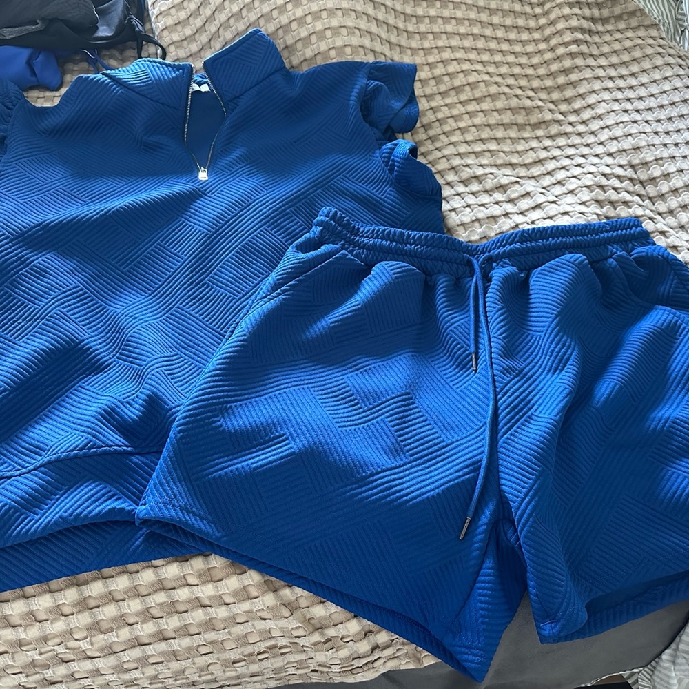 Blue tank top & short set